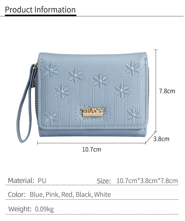 Small Women's Wallet Solid Short Pu Leather Female Wallets Hasp Coin Purse Card Holders for Girls Student 2024 Clutch Money Bag