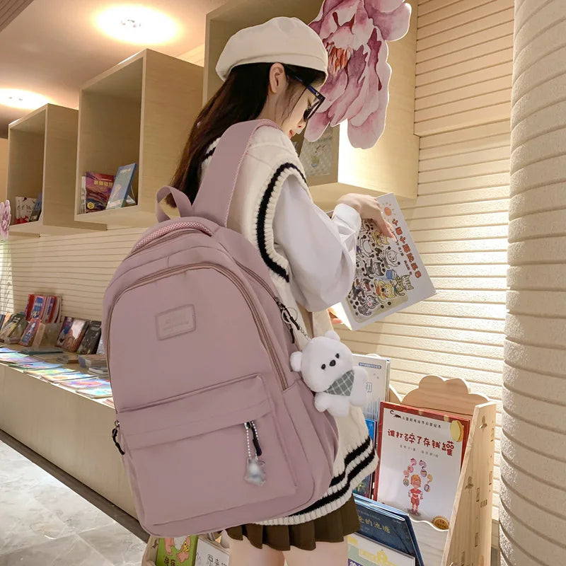 New Female Fashion Lady High Capacity Waterproof College Backpack Trendy Women Laptop School Bags Cute Girl Travel Book Bag Cool