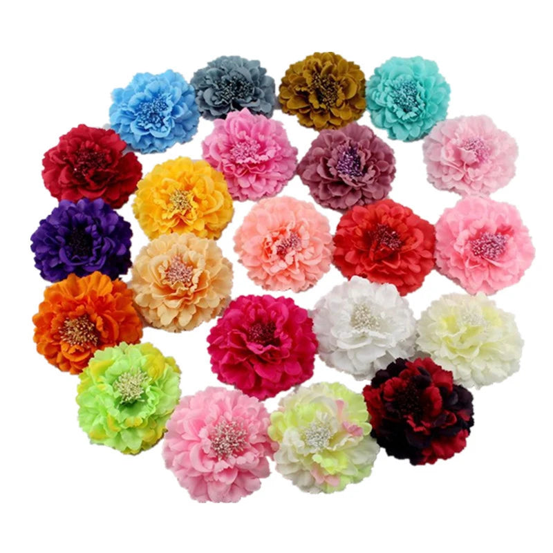 Flamenco Flowers For Hair DIY Headdress For Bridal Flocking Cloth Red Rose Flower Hairpin Hair Clip Party Hair Accessories