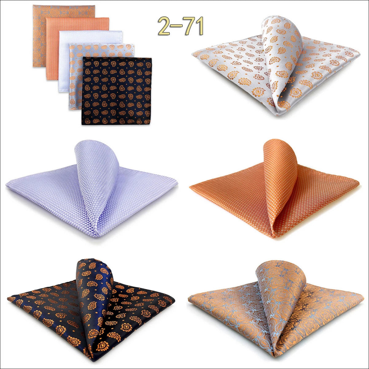 5 Pieces Mens Pocket Squares Wedding Handkerchiefs Set Fashion Formal Bundle Luxury Unique