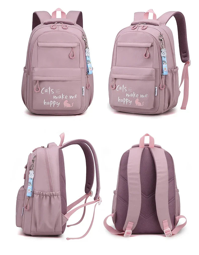 Girl School Bag Backpack Back Pack For Teenager Women Children Female Pink Schoolbag Primary High Bagpack Class Teens Child Kids