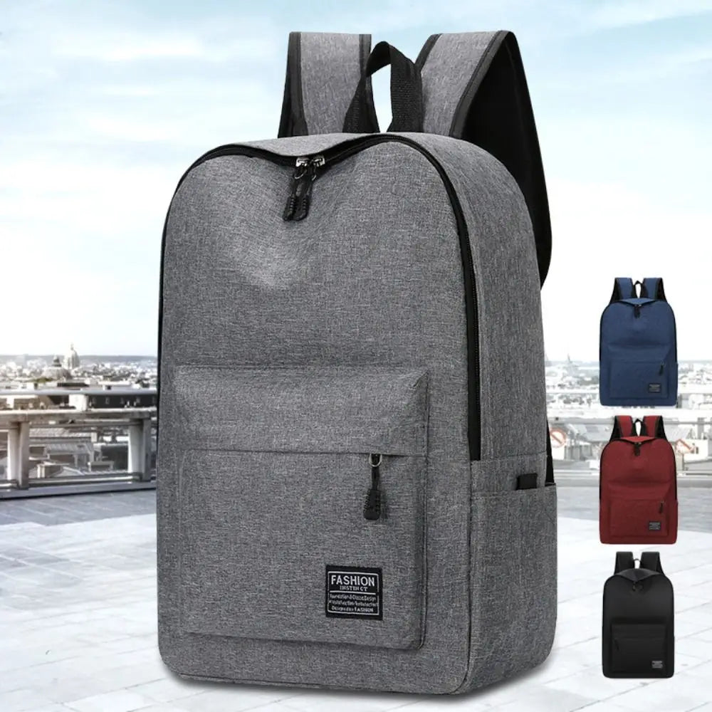 15 inches Versatile Backpack Trendy Washable Oxford Cloth Computer Bag Black Grey Blue Red School Student Backpack Unisex