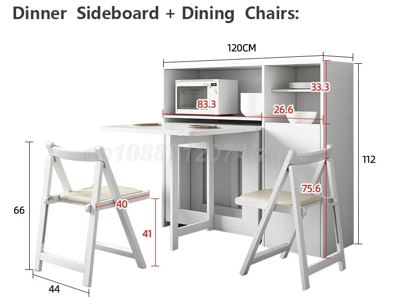 Folding Dining table Movable Table Set Dining Tables With 4 Chairs Dining Room Furniture Small Apartment Living Room Table