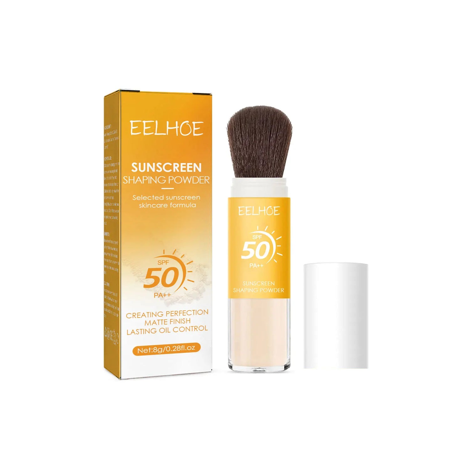 Poudre libre de protection solaire SPF50, protection solaire pour la peau, imperméable, invisible, bloqueur de pores solaires, éclaircissant, contrôle du sébum, poudre de maquillage