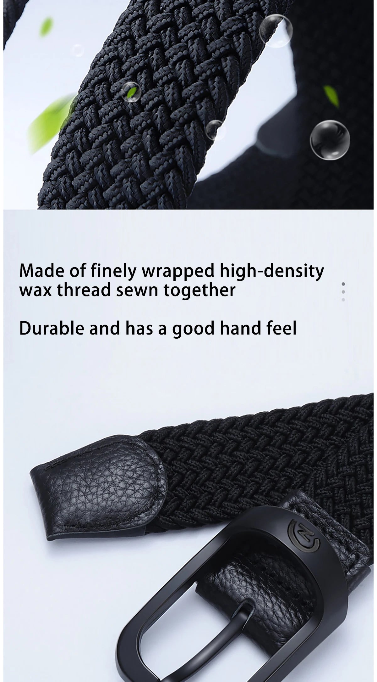 Men's Belt Casual Woven Elastic Belt Outdoor Sports Women's Belt Climbing Work Belt Jeans Suit Pants Men's And Women's Universal