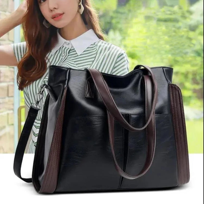 Large Capacity Casual Tote Bag Women Luxury Handbag Shoulder Bag for Female 2023 Ladies Vintage PU Leather Crossbody Bag Sac