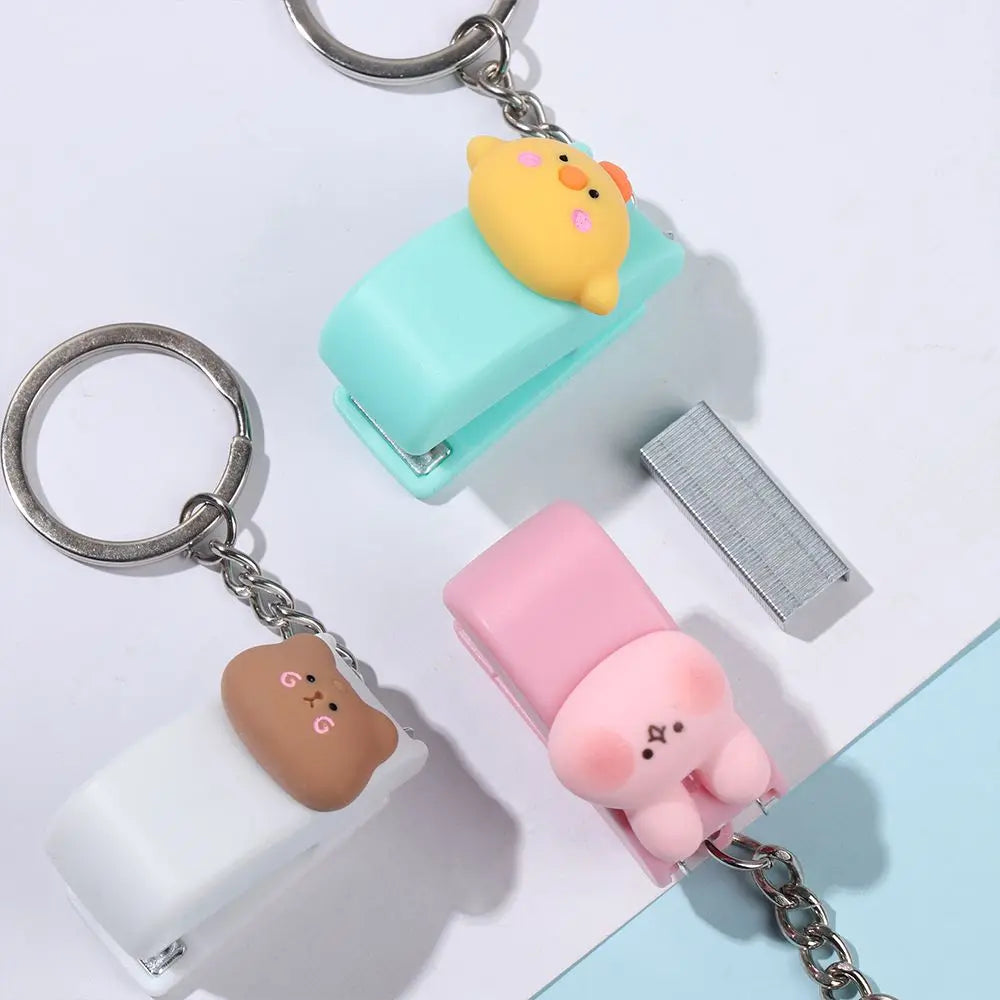 1PC Cartoon Cute Mini Stapler Portable No.10 Staples Binding Tools Stationery Office School File Organizer Supplies Push Clip