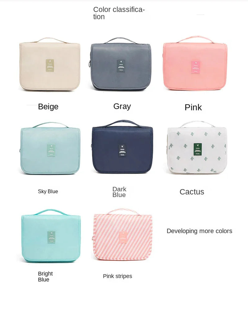 Travel Makeup Bag Waterproof Toiletries Organizer High Quality Women Neceser Bathroom Hook Wash Pouch Hook Makeup Storage Bag