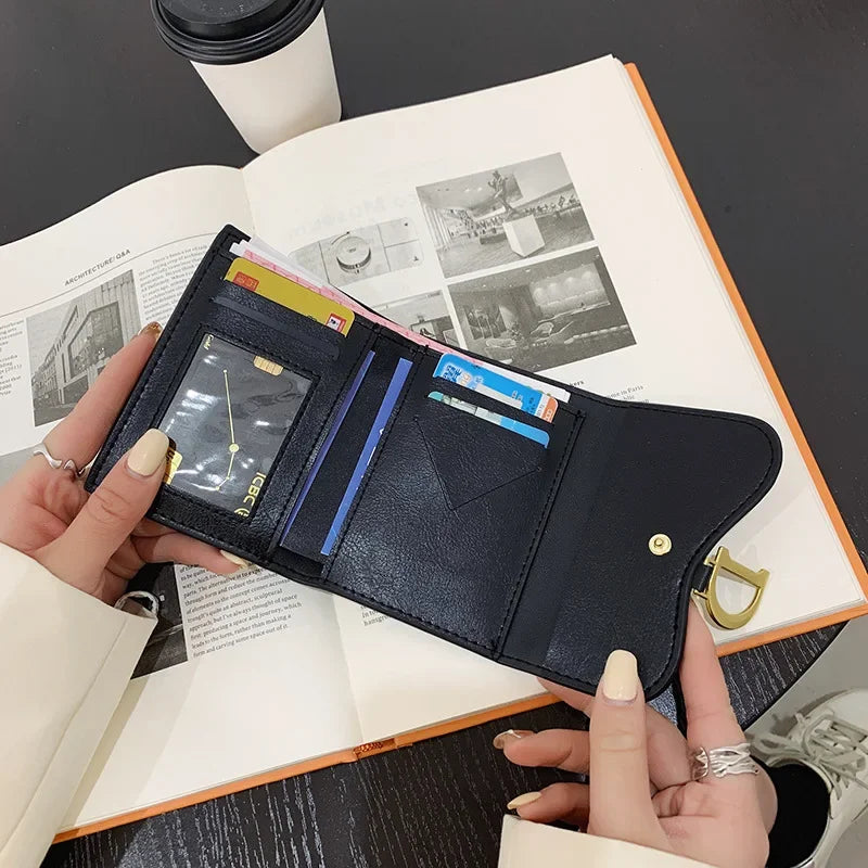 Women Short Wallet Small Fashion Luxury Brand Leather Purse Ladies Card Bag For Women Clutch Female Purse Money Clip Wallet