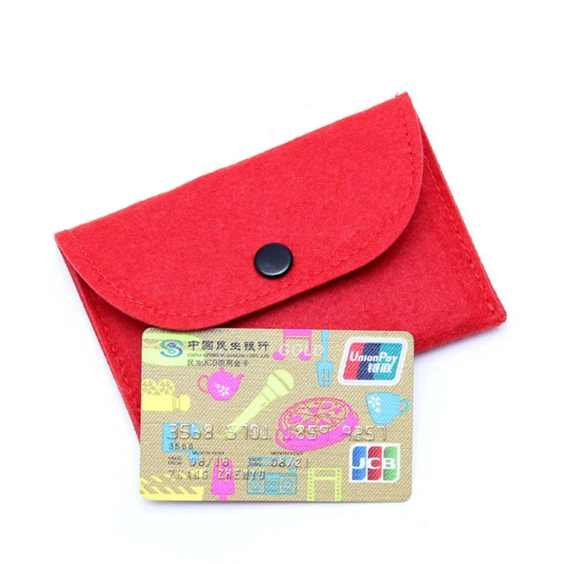 Unisex Felt Coin Purse Bag Women Girls Mini Zipper Coin Wallet Case Casual Square Money Change Card Key Holder Pouch