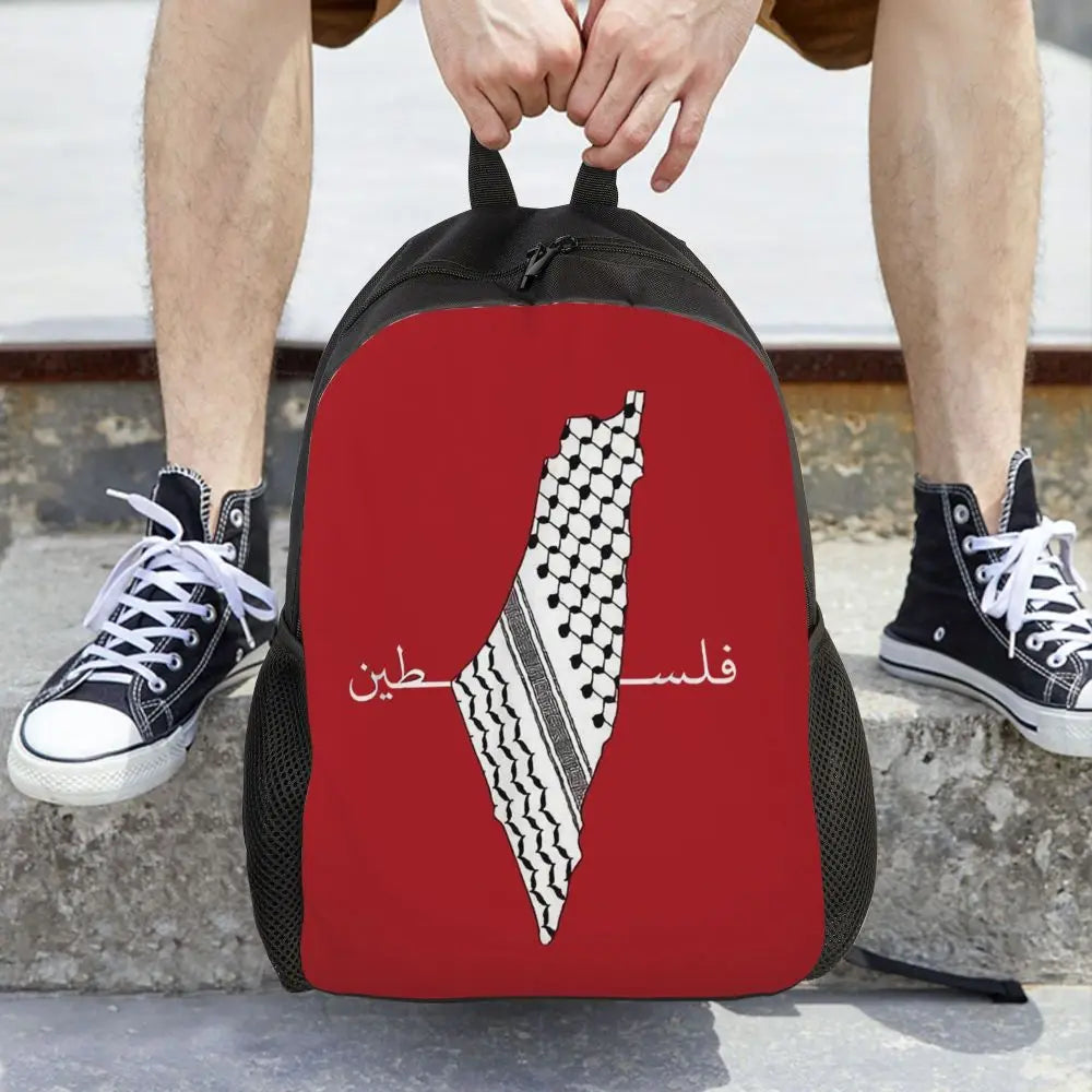 Custom Palestinians Keffiyeh Pattern Backpack for Women Men Waterproof College School Tradition Bag Print Bookbags