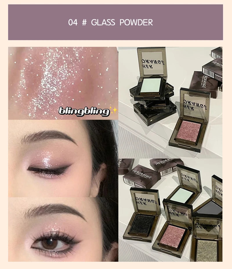 Smoky Glitter Eyeshadow Punk Black Shimmer Pink Mashed Potatoes Texture Cool Monochrome Eye Shadow Palette Pearly Matte Makeup