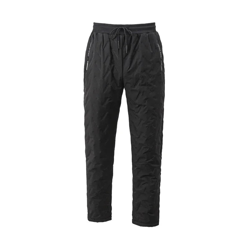 Pantalon d'hiver en coton polaire d'agneau, design tendance, coupe ajustée, chaud, coupe-vent, pour personnes d'âge moyen et âgées, pantalon de sport à jambe droite