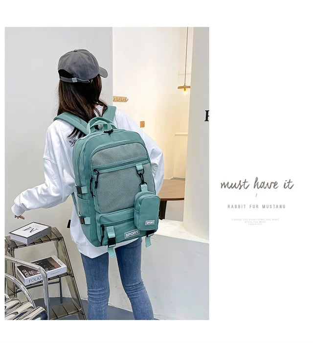 Hot Selling Solid Color Multi Kinetic Oxford Women's Backpack 2024 New Business Travel Sports High-capacity Men's Backpack