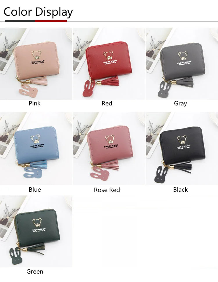 2022 Short Women Wallets Mini Cute Coin Pocket Card Holder Name Engraved Female Purse New Fashion Kpop Small Wallet For Girls