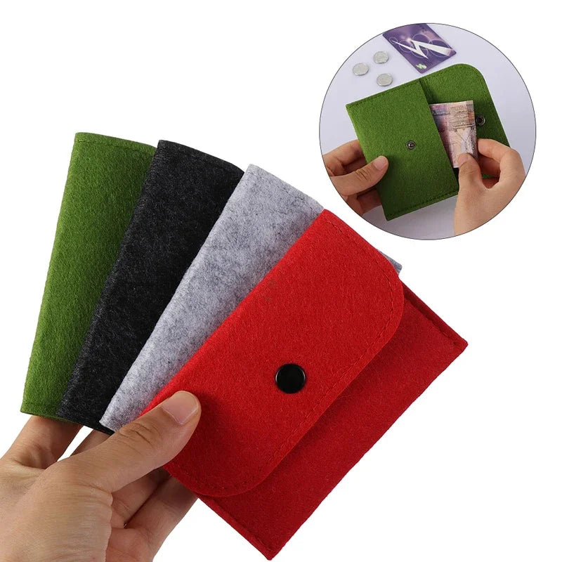 Unisex Felt Coin Purse Bag Women Girls Mini Zipper Coin Wallet Case Casual Square Money Change Card Key Holder Pouch