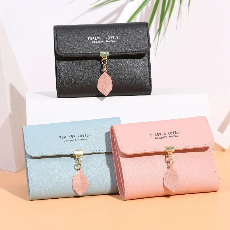 Fashion Short Women Wallet PU Leather Women Luxury Tassels Wallet Hasp Small Wallet Trend Coin Purse Ladies Card Holder Monedero