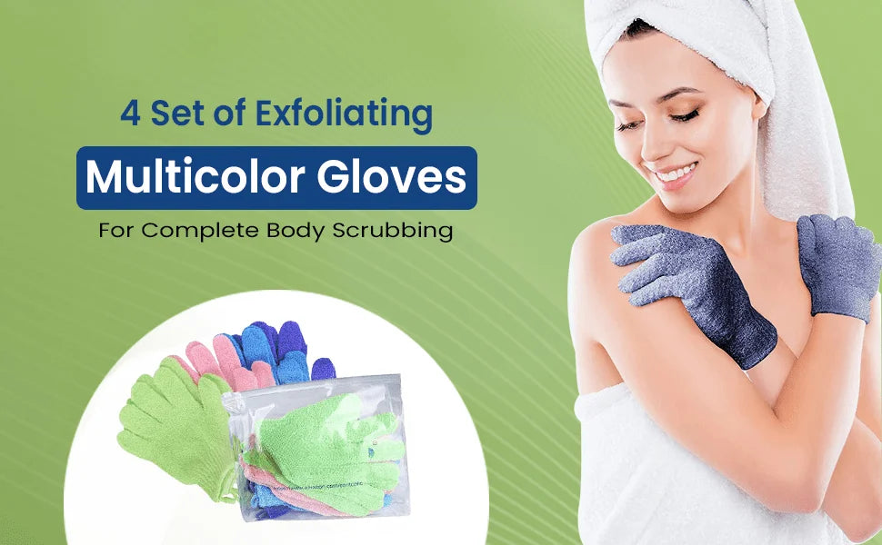 10pcs Colourful Exfoliating Gloves, Bath Gloves For Shower, Double Sided Exfoliating Gloves, For Spa, Massage And Body Scrubs