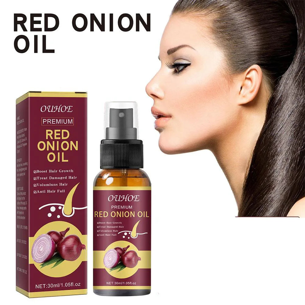 Spray à l'huile essentielle d'oignon rouge pour le soin des cheveux, spray hydratant à l'eau de riz pour les cheveux, traitements pour cheveux abîmés, produits de soins capillaires