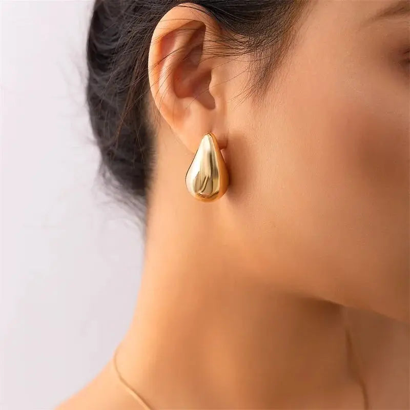 Boucles d'oreilles pendantes en forme de dôme épais plaqué or pour femme et fille, bijoux modernes, nouvelle collection, cadeau, offre spéciale, accessoires d'oreilles populaires