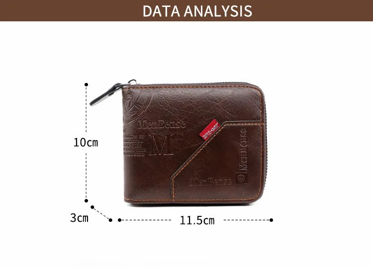 New High Quality Zipper Men Wallets Brand Card Holder Classic Male Wallet  Photo Holder Coin Pocket Men's Purses