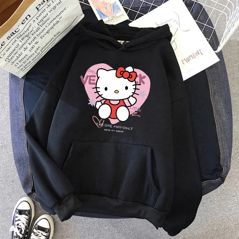 Nouveau sweat à capuche streetwear sweat à capuche Hello Kitty japonais anime Sanrio sweat-shirt vêtements vêtements de rue hauts