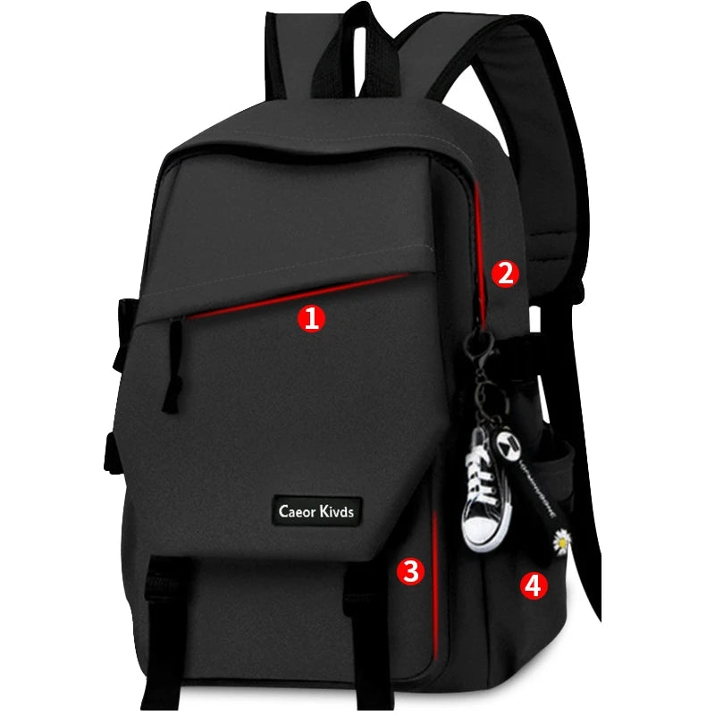 New Style Men's Business Backpack Woman Nylon Solid Color Large Capacity Laptop Student Schoolbag Travel Unisex Backpack 2023