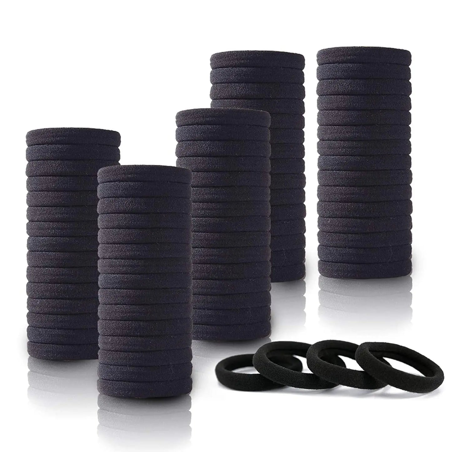 50pcs High Elastic Black Cloth Hair Bands for Women Girls Hairband Rubber Band Hair Ties Ponytail Holder Scrunchies Accessories