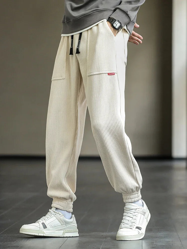 2024 New Autumn Winter Corduroy Sweatpants Men Baggy Joggers Fashion Streetwear Loose Casual Harem Pants Plus SIze 8XL