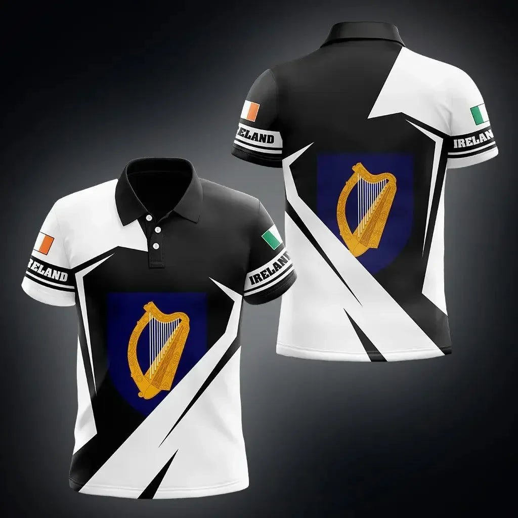 Irish Flag Badge 3D printed Polo shirt Casual street wear Men's Women's fashion jersey plus size sportswear