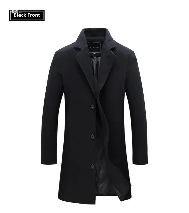 Manteau en laine2022 Nouveau trench-coat mi-long slim de style coréen pour hommes Usine de vente en gros de veste en laine