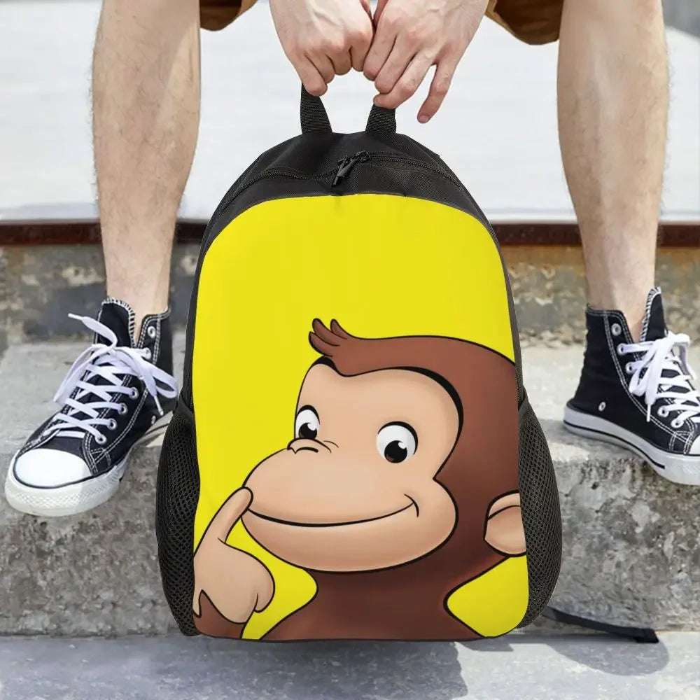 Customized Curious George Backpacks Women Men Casual Bookbag for School College Monkey Bags