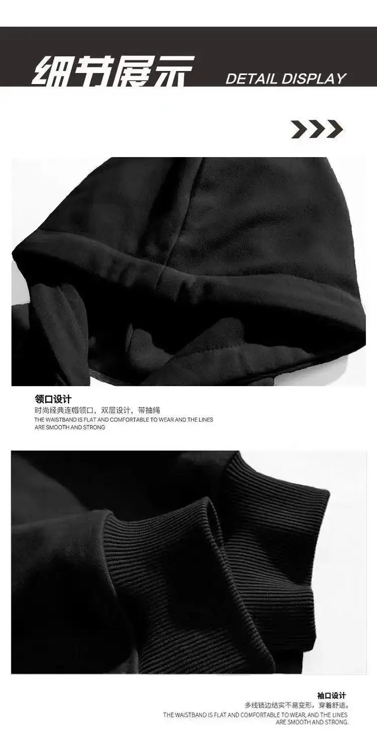 Men's Sports Brand Hooded Sweater Cotton Fleece Men Pullovers Hip Hop Sweatshirts Male Hoodie Casual Size S-5XL 2024 New