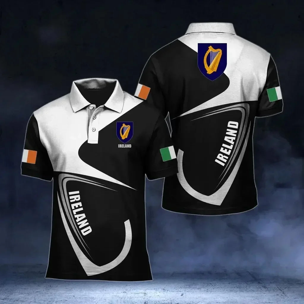 Irish Flag Badge 3D printed Polo shirt Casual street wear Men's Women's fashion jersey plus size sportswear