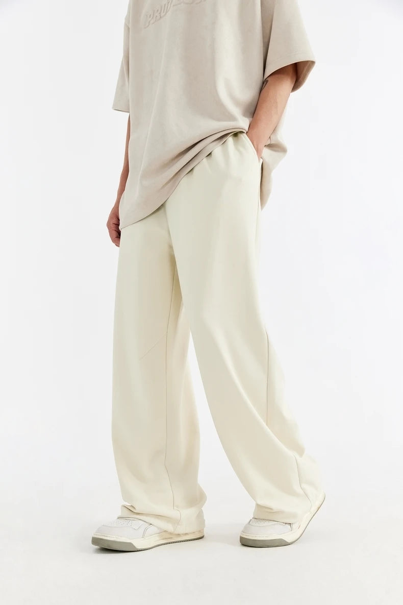 INFLATION Skin-friendly Sweatpants Unisex Cool Feeling Breathable Wide Leg Pants