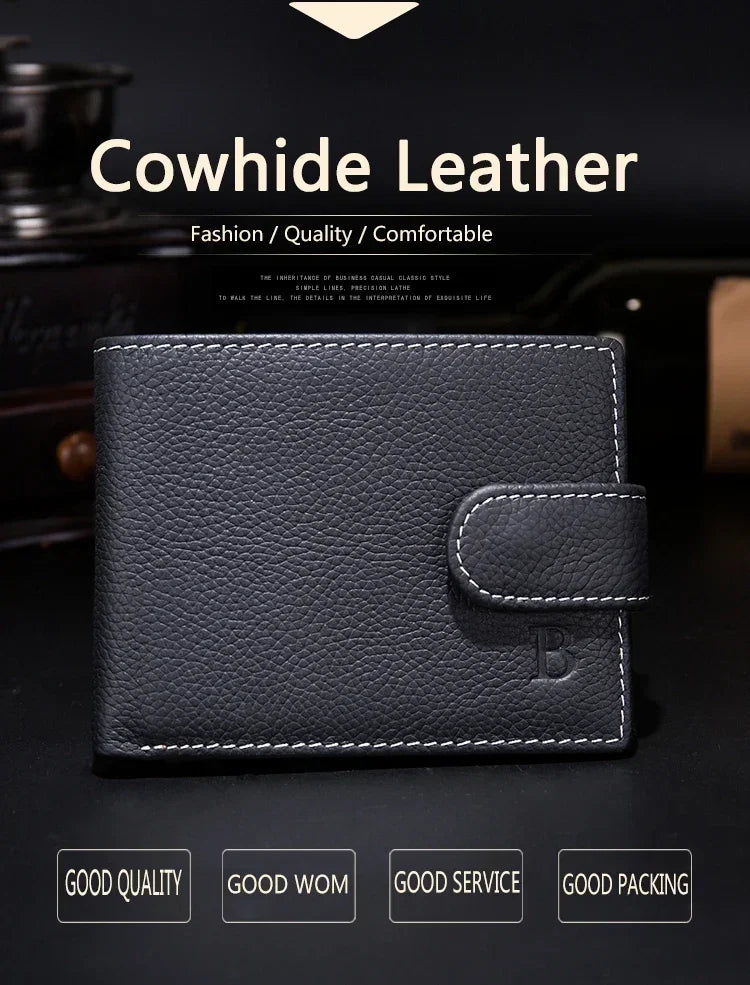 Baborry Men Wallets Genuine Cow Leather Wallets Thin Purse Card Holder Fashion Magic Purse Dollar Price Men Wallets