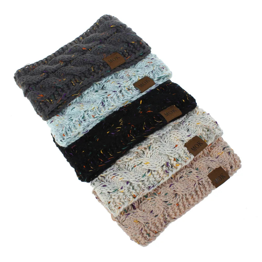 MOK New Hair Accessories Plush Wool Knitting Hair Band In Autumn And Winter Sports Headband Earmuffs Europe 12 Colors