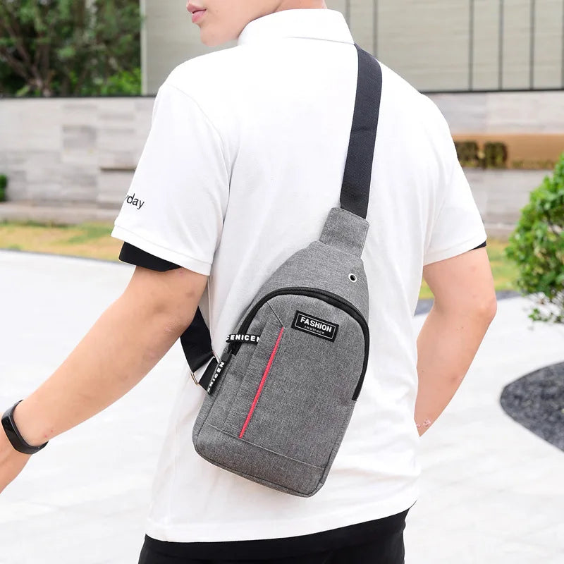 Men Fashion Multifunction Shoulder Bag Crossbody Bag On Shoulder Travel Sling Bag Pack Messenger Pack Chest Bag For Male