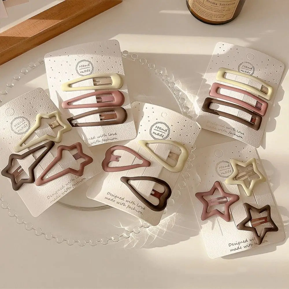 3pc/set Water Drop Star Love BB Clip Summer Square Geometric Y2k Barrettes Korean Style Hair Clip Party