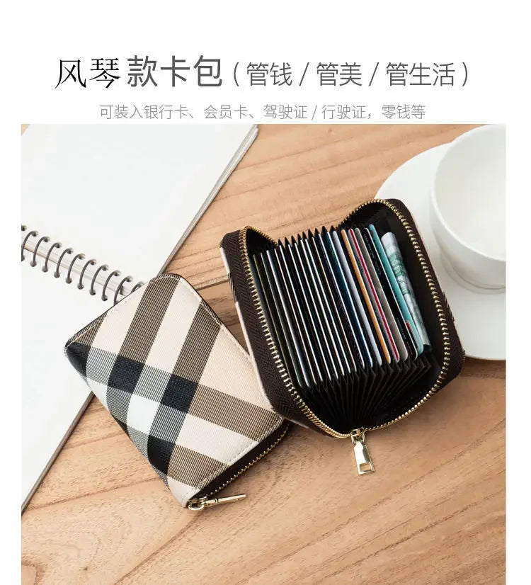 New Casual Wallet Multi-Slot Card Holder Zipper Coin Purse Small Clutch PU Money Bag Purse Cardholder Wallets for Men and Women