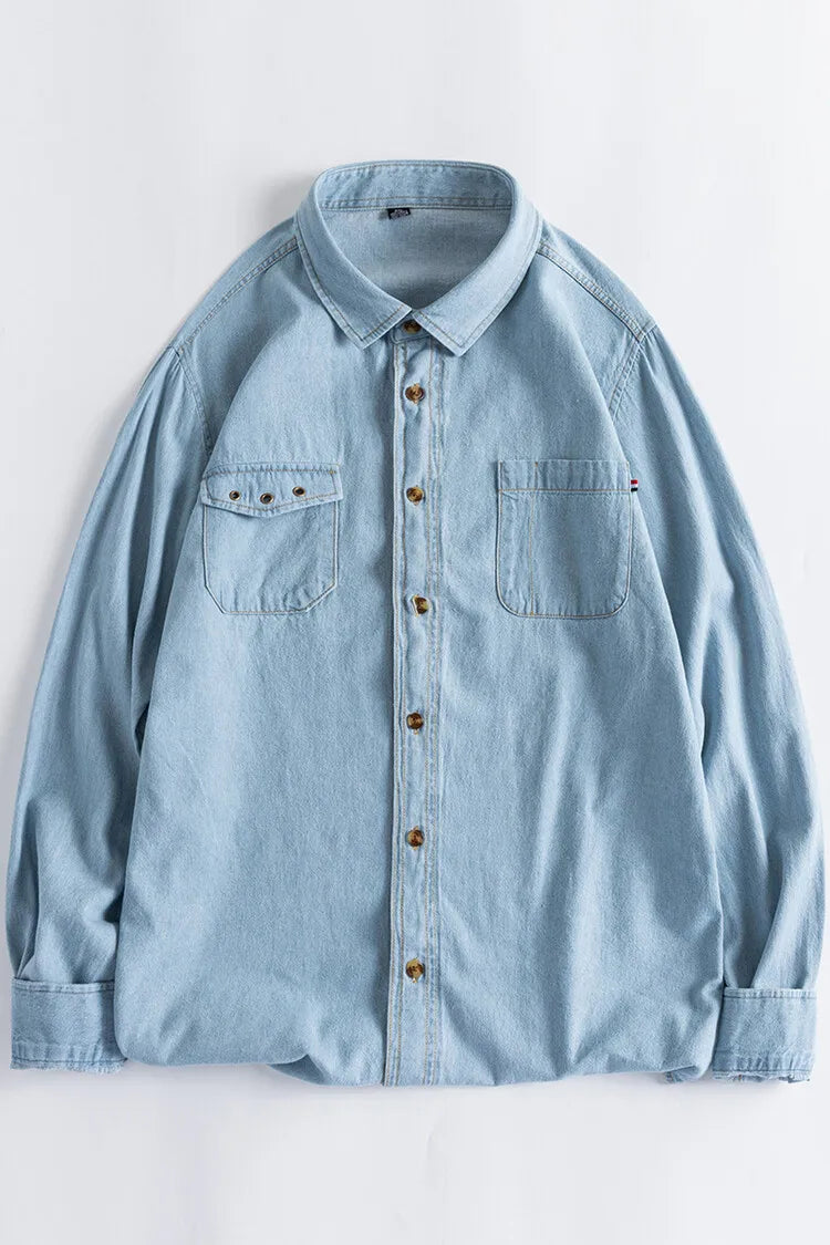 Chemise à manches longues pour homme 100 % coton, vêtement en denim de haute qualité, unisexe, décontractée, pour les loisirs quotidiens, nouvelle collection d'automne