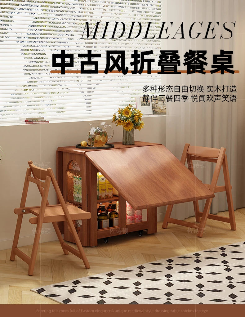 Wood Modern Dining Room Sets Extensible Space Saving Portable Chairs Folding Table Rectangular Mesa Plegables Home Furniture