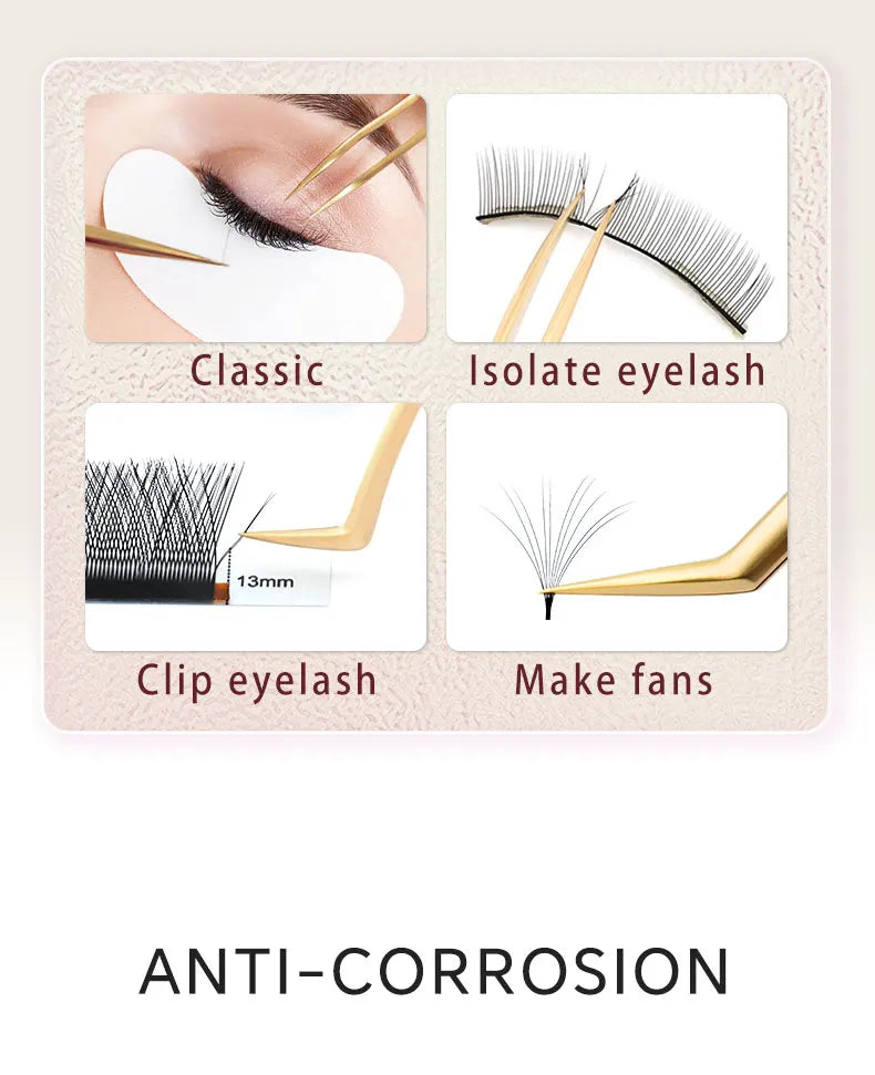 Lashtalk Eyelash Extension Tweezers Makeup Tools From Nagaraku Stainless Steel Non-magnetic Volume FakeLashes Supplies Accurate