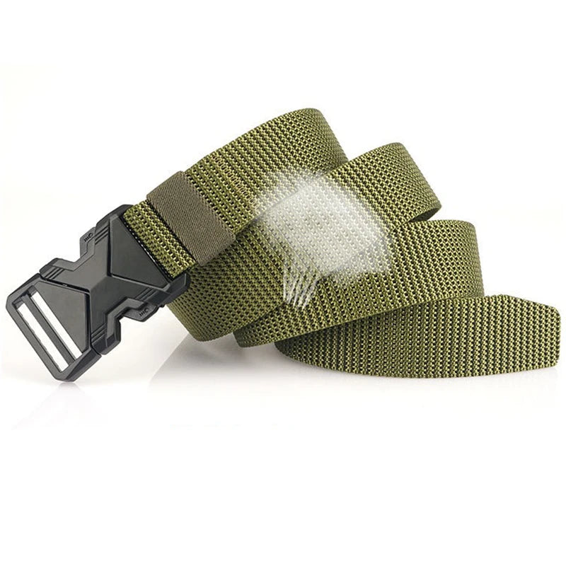 The New Men's 125cm Buckle Belt Nylon Braided Lightweight Breathable Daily Commuter Men's Belt