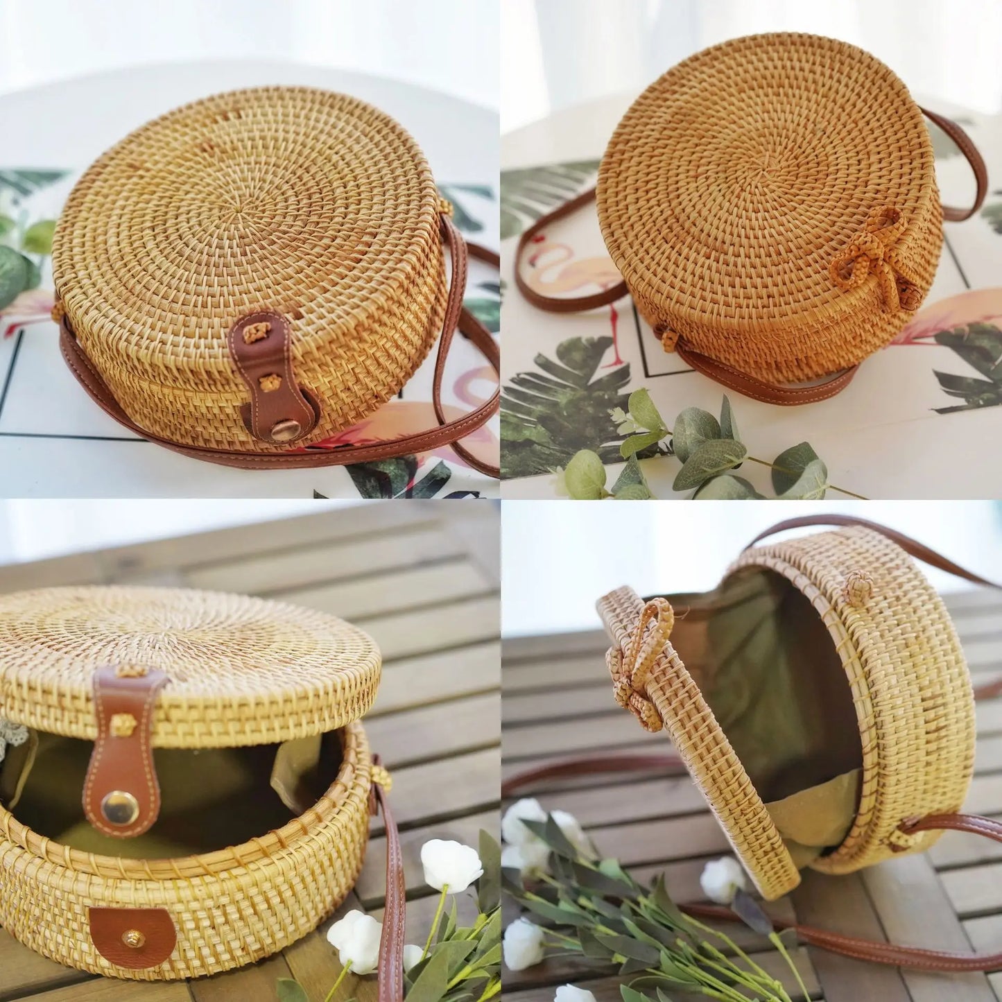 Square Round Mulit Style Straw Bag Handbags Women Summer Rattan Bag Handmade Woven Beach Circle Bohemia Handbag New Fashion