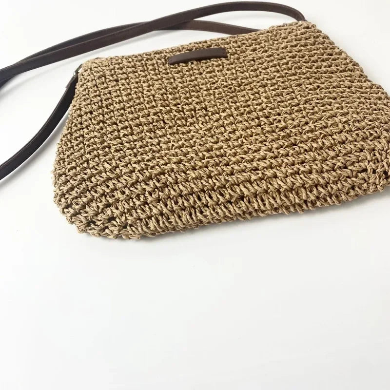 Ladies Fashion Summer Straw Crossbody Bag Women Beach Holiday Shopping Woven Shoulder Handbag Messenger Purses For Women Bags