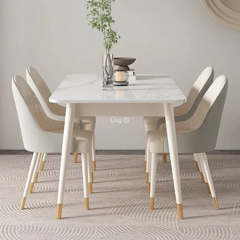 Nordic Restaurant Dining Table Set 4 Chairs Luxury Free Shipping Small Apartmen Table Modern Hotel Lobby Muebles Home Furniture