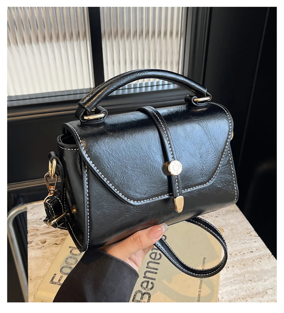 New High Quality Cowhide Women's Handbag Fashionable Casual Female Shoulder Bags Luxury Designer Girls Diagonal Straddle Bag Sac