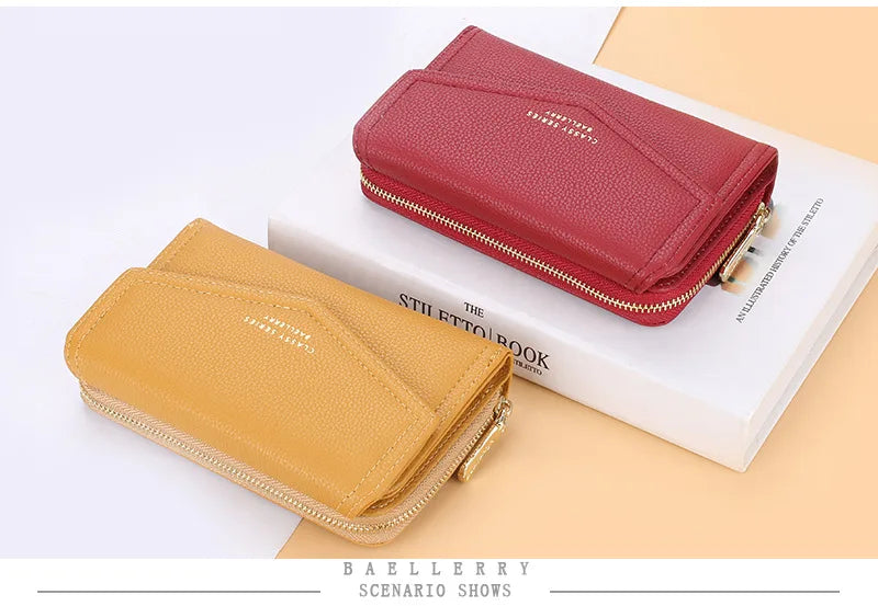 Baellerry Women Wallets Fashion Medium Women's Leather Wallet Top Quality Card Holder Black Coin Purses Green Wallets for Women