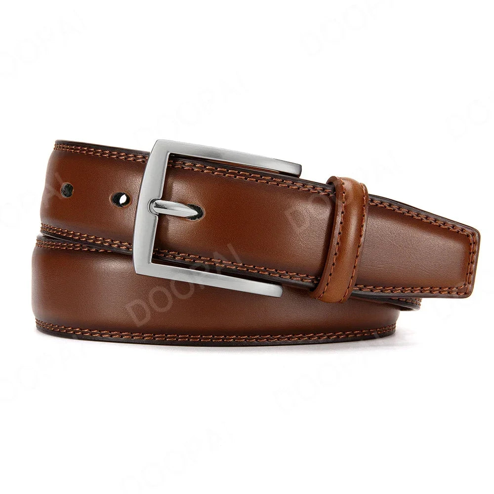 Men Belts High Quality Genuine Leather LONG Large Pin Buckle Metal Automatic Buckle Male Belts Strap Male